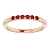 14K Rose Mozambique Garnet Stackable Ring - 123288606P photo 3