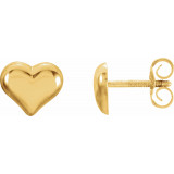 14K Yellow Puffed Heart Earrings - 19202710000P photo