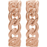 14K Rose 19.6 mm Chain Link Hoop Earrings - 653403602P photo 2