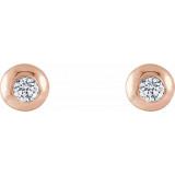 14K Rose 1/8 CTW Diamond Domed Stud Earrings - 86687602P photo 2