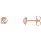 14K Rose 1/8 CTW Diamond Domed Stud Earrings - 86687602P photo