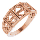 14K Rose Stackable Lattice Ring - 52019103P photo