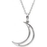 14K White 25.7x4.7 mm Crescent Moon 16 Necklace - 85880101P photo