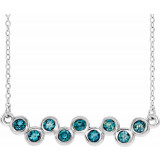 14K White Aquamarine Bezel-Set Bar 16-18 Necklace - 86525600P photo