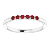 14K White Mozambique Garnet Stackable Ring - 123288604P photo 3