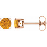 14K Rose 5 mm Round Citrine Earrings - 187470264P photo