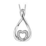 Gems One Silver Diamond (1/10 Ctw) Pendant - LOV1003-SSD photo