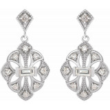 14K White 3/8 CTW Diamond Vintage-Inspired Earrings - 87055600P photo 2