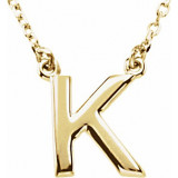 14K Yellow Block Initial K 16 Necklace - 84634126P photo