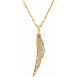 14K Yellow 1/5 CTW Diamond Feather 16-18 Necklace - 86433601P photo