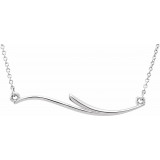14K White Curvilinear Bar 17.5 Necklace - 86299101P photo 4