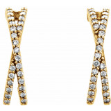 14K Yellow 1/4 CTW Diamond Criss-Cross J-Hoop Earrings - 86333601P photo 2