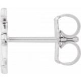 14K White Single Initial E Earring - 86800125P photo 2