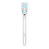 14K White Aquamarine Bezel-Set Ring - 71844615P photo 4