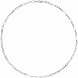 14K White 3.85 mm Elongated Flat Link 7 Chain - CH1095604P photo 2