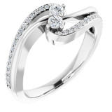 14K White 1/4 CTW Diamond Two Stone Ring - 65222360000P photo