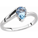 14K White 7 x 5 mm Pear Aquamarine Ring - 61901252600P photo