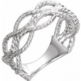 14K White Rope Ring - 51670101P photo