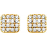 14K Yellow 1/5 CTW Diamond Square Cluster Earrings - 65183460000P photo 2