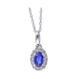 Gems One 10Kt White Gold Diamond (1/10Ctw) & Sapphire (1/3 Ctw) Pendant - PD35153-1WDS photo