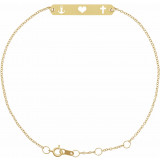 14K Yellow Faith, Love, Hope Bar 6 1/2-7 1/2 Bracelet - BRC805102P photo