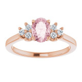 14K Rose Morganite & 1/5 CTW Diamond Ring - 7160470002P photo 3