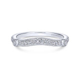 Gabriel & Co. 14k White Gold Victorian Curved Wedding Band - WB14430R4W44JJ photo