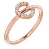 14K Rose .05 CTW Diamond Initial C Ring - 1238346012P photo