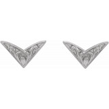 14K White Sculptural-Inspired Earrings - 86936600P photo 2