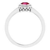 14K White Ruby July Birthstone Ring - 651609114P photo 2