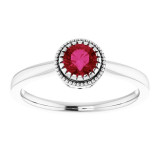 14K White Ruby July Birthstone Ring - 651609114P photo 3