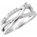 14K White 1/4 CTW Diamond Criss-Cross Ring - 1226596001P photo