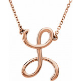 14K Rose Script Initial L 16 Necklace - 84635295P photo