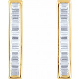 14K Yellow 1/2 CTW Diamond Baguette Bar Earrings - 65188660000P photo 2