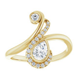 14K Yellow 1/2 CTW Diamond Bezel-Set Bypass Ring - 123899606P photo 3