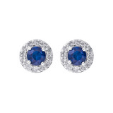 Gems One 10Kt White Gold Diamond (1/6Ctw) & Sapphire (1/3 Ctw) Earring - ER31975-1WDS photo