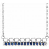 14K White Blue Sapphire Infinity-Inspired Bar 18 Necklace - 86823615P photo