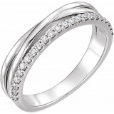 14K White 1/4 CTW Diamond Criss-Cross Ring - 122872600P photo