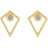 14K Yellow Opal Cabochon Pyramid Earrings - 86862604P photo 2