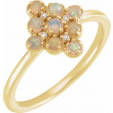 14K Yellow Ethiopian Opal & .02 CTW Diamond Ring - 720736002P photo