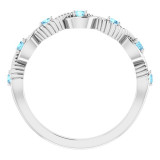 14K White Aquamarine Stackable Ring - 720466007P photo 2