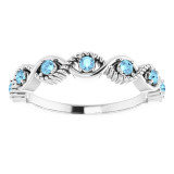 14K White Aquamarine Stackable Ring - 720466007P photo 3