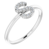14K White .07 CTW Diamond Initial S Ring - 1238346090P photo