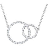 14K White 1/3 CTW Diamond Circle 18 Necklace - 68806100P photo