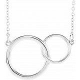 Platinum 20x14 mm Interlocking Circle 16-18 Necklace - 86742604P photo