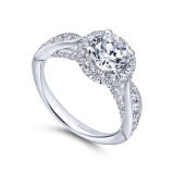 Gabriel & Co. 14k White Gold Entwined Halo Engagement Ring - ER12606R4W44JJ photo 3