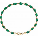 14K Yellow Lab-Grown Emerald 7.25 Bracelet - 65153960002P photo