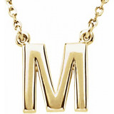 14K Yellow Block Initial M 16 Necklace - 84634316219P photo