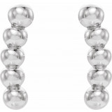14K White 8.3x1.9 mm Curved Beaded Earrings - 86646600P photo 2