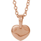 14K Rose .01 CT Diamond Youth Heart 16 Necklace - 190062612P photo 3
